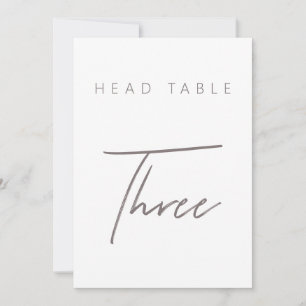 Enkelt minimalistiskt Calligraphy Bröllop-Bordsnum