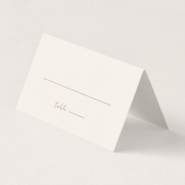 Enkelt, minimalistiskt Cream Bröllop-platskort Kort