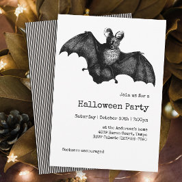 Enkelt minimalistiskt Creepy Fladdermus Halloween  Inbjudningar