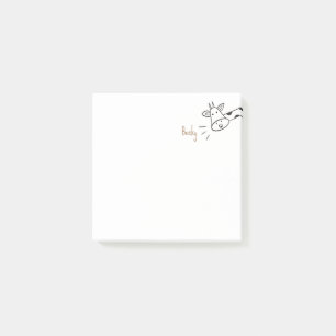 Enkelt minimalistiskt Cute Giraffe Post-it Block