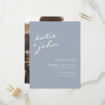 Enkelt minimalistiskt dammblått Virtuella Bröllop