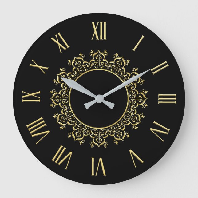 Enkelt minimalistiskt delfinfiske Nautical | Väggk Stor Klocka (Framsida)