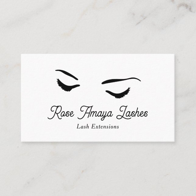 Enkelt minimalistiskt Eyelash Extensions Beauty Sa Visitkort (Framsida)