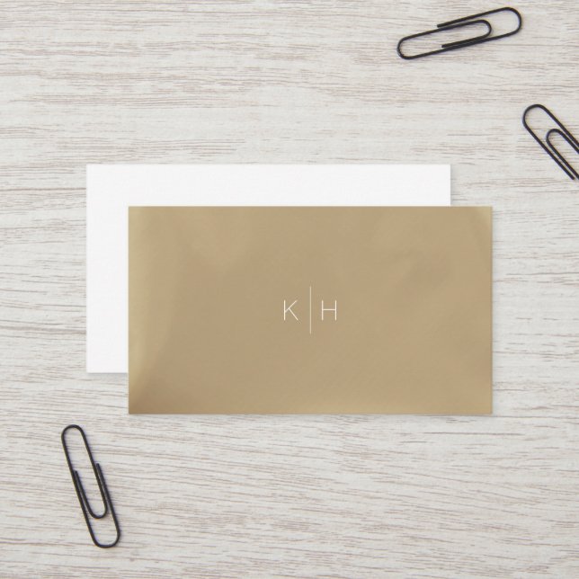 Enkelt minimalistiskt Faux Guld-Affärskort Visitkort (Fram/Back In Situ)