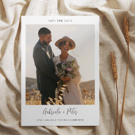 Enkelt minimalistiskt foto Bröllop spara datum Inbjudningar