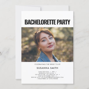 Enkelt minimalistiskt foto från Bachelorette Party Inbjudningar