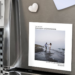 Enkelt minimalistiskt foto från Bröllop spara datu Magnetisk Inbjudningskort