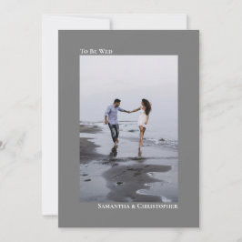 Enkelt minimalistiskt Grått-Lodrät Foto Bröllop Inbjudningar