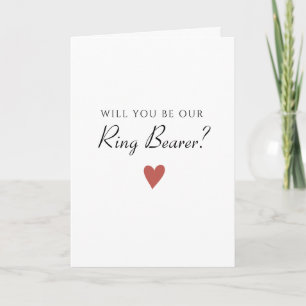 Enkelt minimalistiskt Heart Ring Bearer, Bröllop C Kort