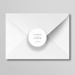 Enkelt minimalistiskt hölje i elegant bröllop runt klistermärke<br><div class="desc">Enkelt förseglingsdekal för inbjudan till elegant, med ett kalligrafiskript för chic av klassmodell för trendig. Enkel att anpassa med dina uppgifter! Lämplig för formell svartvit neutralt bröllop. Observera att bakgrunden till färg kan ändras för att matcha bröllop-färg-schemat. Om det känns bekvämt att göra det kan du ändra det efter att...</div>