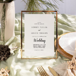 Enkelt minimalistiskt informellt Bröllop Inbjudningar