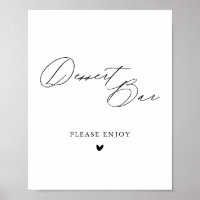 Enkelt minimalistiskt kalligrafi Bröllop Dessert P