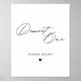 Enkelt minimalistiskt kalligrafi Bröllop Dessert P Poster