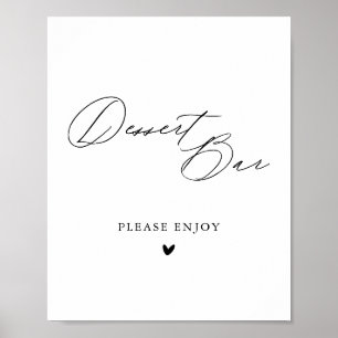 Enkelt minimalistiskt kalligrafi Bröllop Dessert P Poster