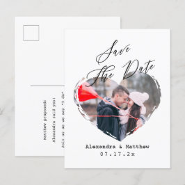 Enkelt minimalistiskt Kärlek-fotoskript B&W Meddelande Vykort