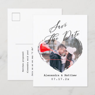 Enkelt minimalistiskt Kärlek-fotoskript B&W Meddelande Vykort