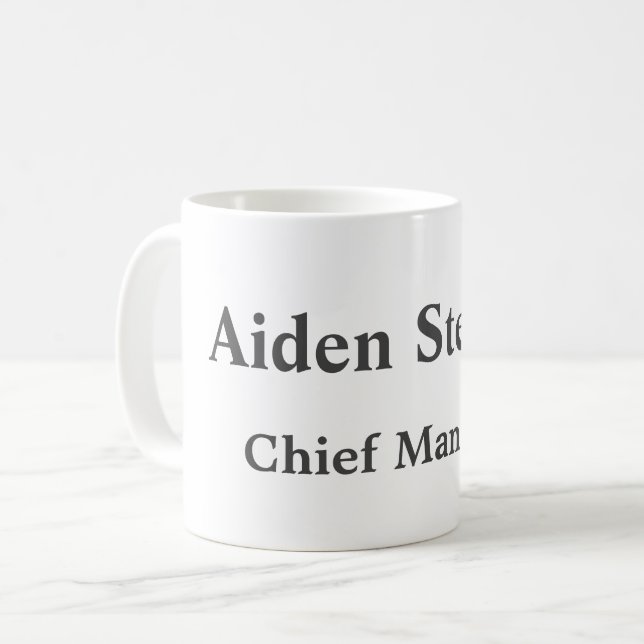 Enkelt, minimalistiskt, klassiskt vitt kaffemugg (Framsida vänster)