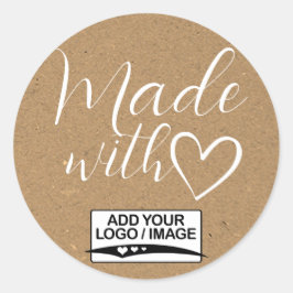 Enkelt minimalistiskt kraftverk Pappert med Kärlek Runt Klistermärke