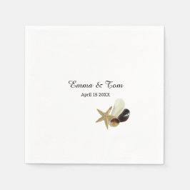 Enkelt minimalistiskt kustbadbröllop pappersservett