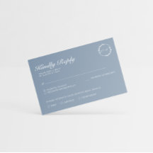 Enkelt minimalistiskt Löv Dusty Blue Monogram