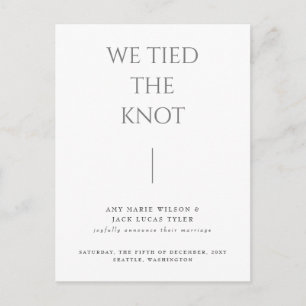 Enkelt minimalistiskt meddelande från Elegant bröl Vykort