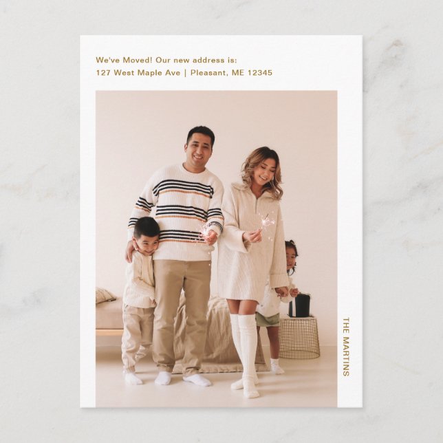 Enkelt minimalistiskt meddelande om Flytta av foto Vykort (Framsida)