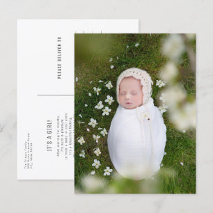 Enkelt minimalistiskt meddelande om foto Baby i Po Vykort