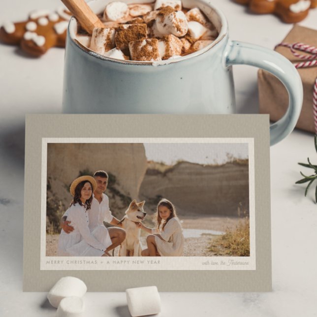 Enkelt minimalistiskt Modern Repose Grått 1-foto Helg Vykort (Skapare uppladdad)