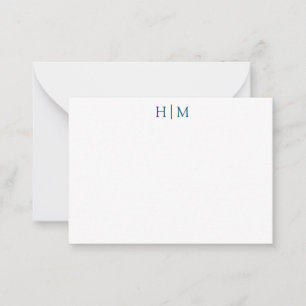 Enkelt minimalistiskt Monogram Anteckningskort