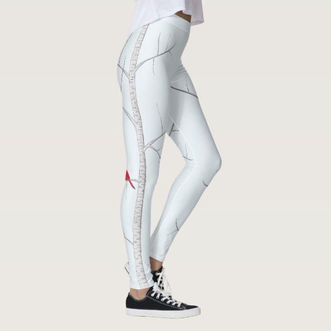 Enkelt minimalistiskt naturområde Röda kardinalliv Leggings (Höger)