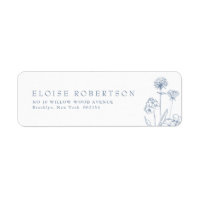 Enkelt minimalistiskt Periwinkle Wildblomma Adress