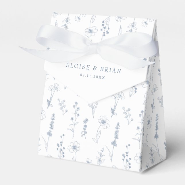 Enkelt minimalistiskt Periwinkle Wildblomma Bröllo Presentaskar (Framsidan Sidan)
