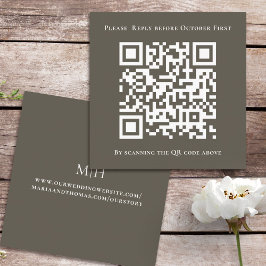 Enkelt minimalistiskt QR-kodfyrkantsblanksteg brun Tilläggskort