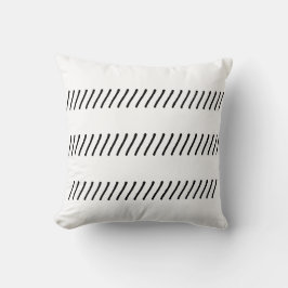 Enkelt minimalistiskt rand/linjer svart och vitt kudde