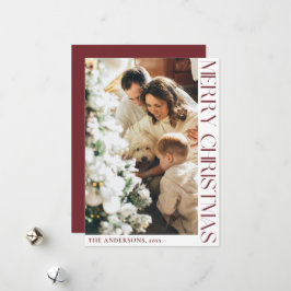 Enkelt, minimalistiskt Rött Helgdag-kort för God j Julkort