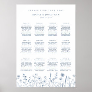 Enkelt minimalistiskt sittdiagram för Wildblomma B Poster