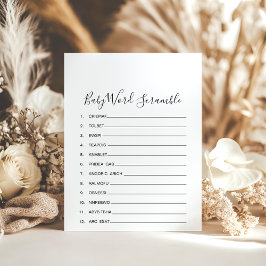 Enkelt minimalistiskt skammspel i Baby Ord