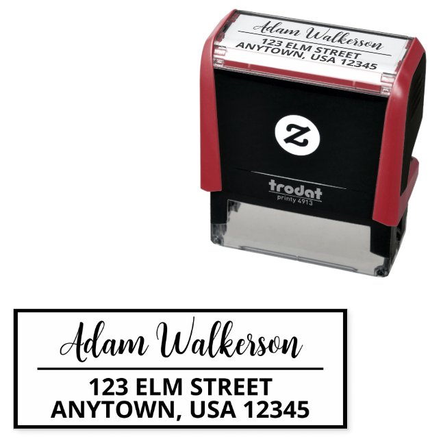 Enkelt minimalistiskt skript Namn Returadress Frim Självfärgande Stämpel (In Situ)