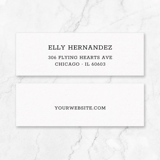 Enkelt, minimalistiskt skrivmaskin 11-miniprogram, mini visitkort (Simple Minimalist Basic Typewriter Typography Mini Business Card Template.)