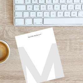 Enkelt minimalistiskt stort jumbo Monogram Namn Anteckningskort