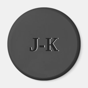 Enkelt minimalistiskt svart Anpassningsbar-monogra Magnet