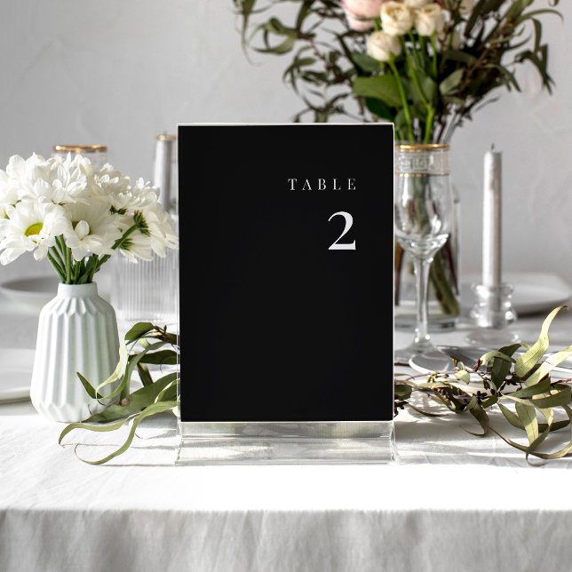 Enkelt minimalistiskt svart bordsnummer i bröllop (Skapare uppladdad)