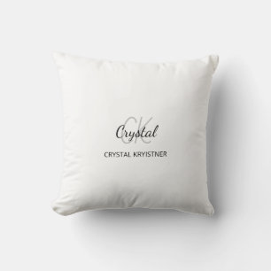 Enkelt minimalistiskt svartvit monogram kudde