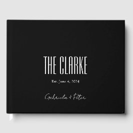 Enkelt minimalistiskt svartvitt Bröllop Gästböcker