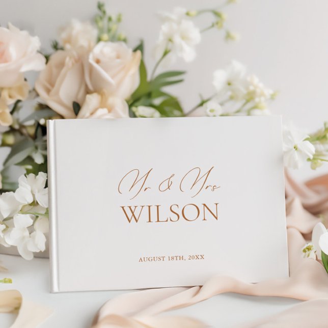 Enkelt minimalistiskt svartvitt Bröllop Gästböcker (Simple Minimlaist Black & White Wedding Guest Book)