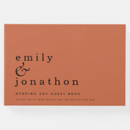 Enkelt minimalistiskt Terracotta Bröllop Guest Bok