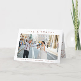 Enkelt minimalistiskt terracotta Wildblomma Bröllo Tack Kort