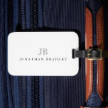 Enkelt minimalistiskt två Brev Monogram Namn Bagagebricka<br><div class="desc">Enkelt minimalistiskt tvådimensionellt Namn-bagagemärke för Brev-monogram</div>