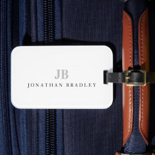 Enkelt minimalistiskt två Brev Monogram Namn Bagagebricka