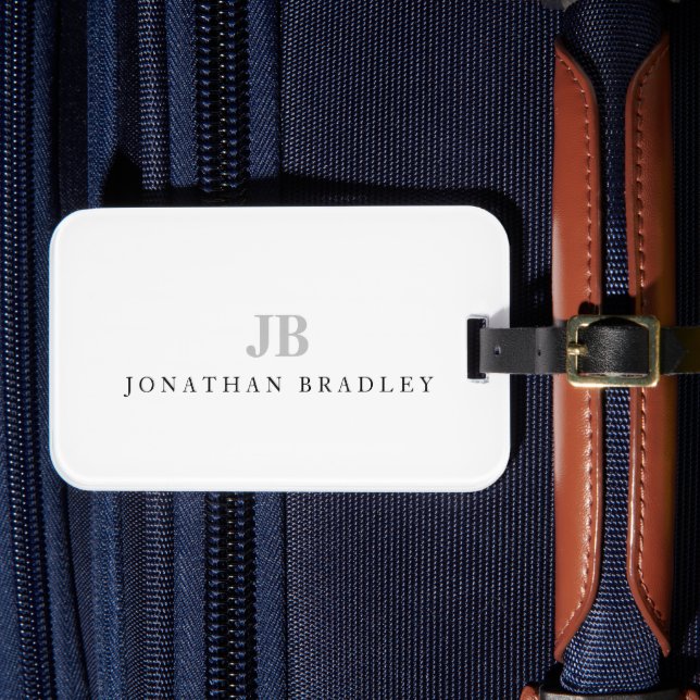 Enkelt minimalistiskt två Brev Monogram Namn Bagagebricka (Framsida Insitu 4)